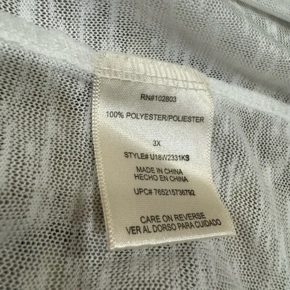 Kate & Sam Gauzy American Flag 4th of July Shirt 3X Sleeveless Peekaboo Back - Picture 5 of 7